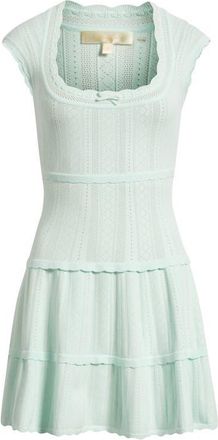 LoveShackFancy Laighton Pointelle Knit Dress in Dusty Lagoon at Nordstrom, Size Xx-Large