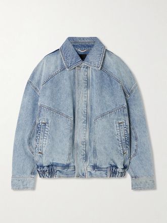 Saint Laurent Giacca Oversize In Denim A Pannelli - Blu