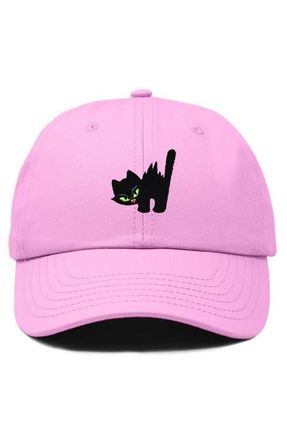 Dalix Blink Black Cat Dad Cap in Light Pink at Nordstrom