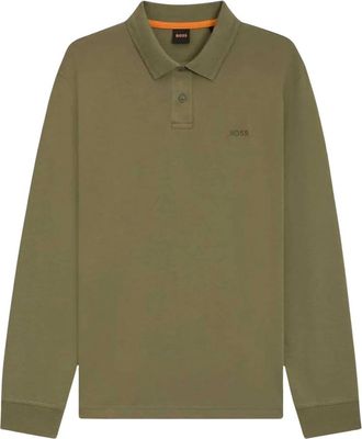 HUGO BOSS PE Interlock Long Polo - Heren - Polos - Groen - 3XL - Katoen - Tops