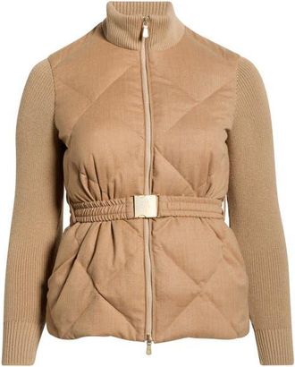 Eleventy Down Puffer Jacket in 02 Sand at Nordstrom, Size Large