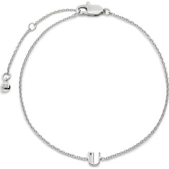 Monica Vinader Initial Pendant Bracelet in Sterling Silver U at Nordstrom