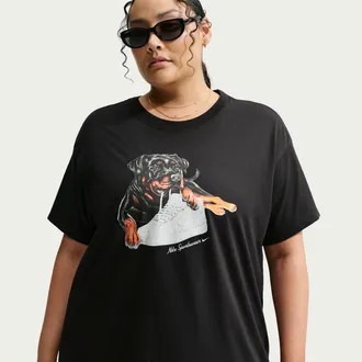 Nike Womens Nike Sportswear Classic Oversized T-Shirt (Plus Size) in Black | IM6431-010