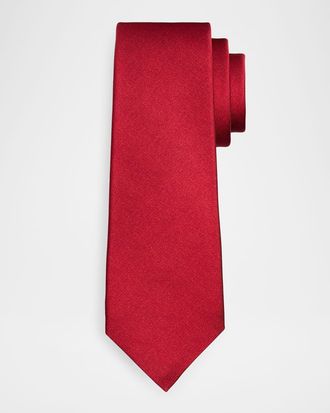 Kiton Men & apos;s Solid Silk 7-Fold Tie