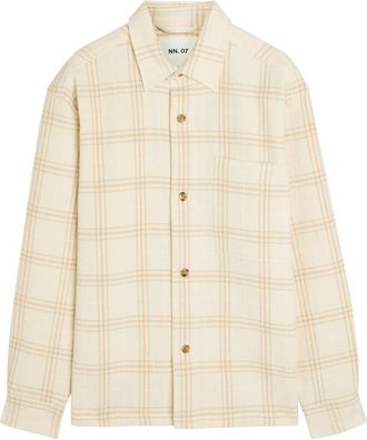 Nn.07 Adwin Checked Cotton-blend Overshirt - White - Xxl
