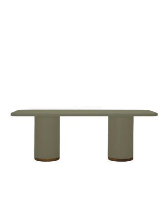 Hannun Mesa de comedor de microcemento en color verde oliva, 180cm