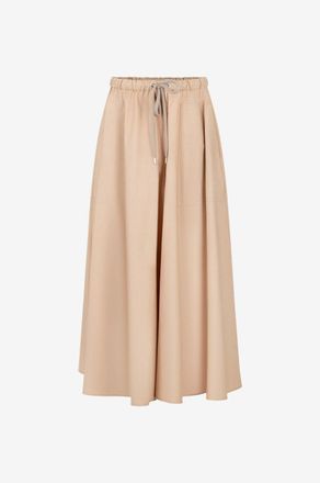 Moncler Ausgestellter Langer Rock aus Popeline mit Tunnelzug