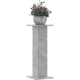 vidaXL Soportes Para Plantas 2 Uds Madera Gris Hormig&oacute;n 30x30x80 Cm Vidaxl