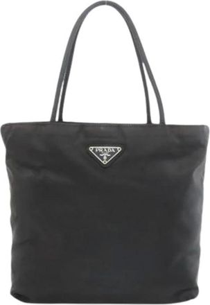 Prada Pre-owned Tote Bags, female, Black, Size: ONE SIZE Pre-owned Vintage Nylon Tote