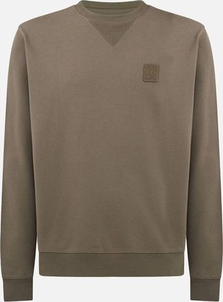 Belstaff Mens Curator Crewneck Sweatshirt Khaki - Brown - Size: 42