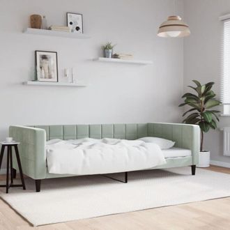 vidaXL Sof&aacute; Cama Sin Colch&oacute;n Terciopelo Gris Claro 100x200 Cm Vidaxl