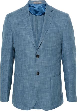 Corneliani m&eacute;lange single-breasted blazer - men - Cotton/Virgin Wool/Viscose - 48 - Blue