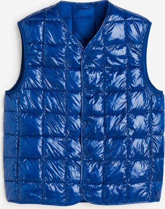H&M Wattiertes Gilet in Slim Fit - Blue