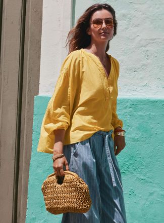 Contemporaine Womens Oversized broderie anglaise blouse