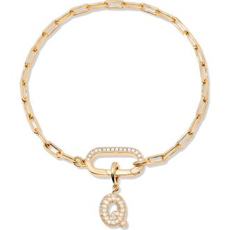 Brook & York Petra Initial Charm Bracelet in Gold Q at Nordstrom
