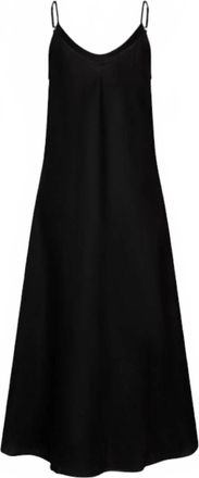 Esqualo Womens Long Linen Dress In Black