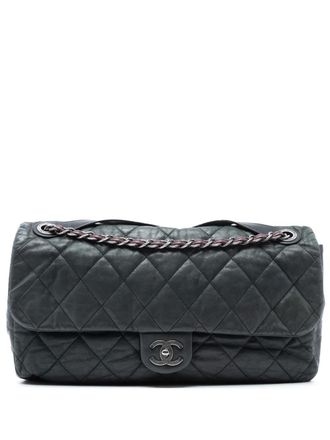 Chanel 2009-2010 Jumbo Iridescent Calfskin In The Mix Flap satchel - Green