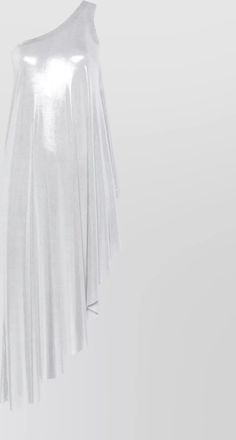 Norma Kamali one shoulder draped metallic tunic
