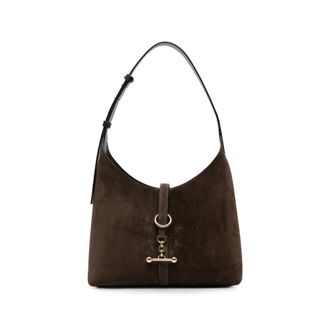 Strathberry Bar-detail Suede Shoulder Bag
