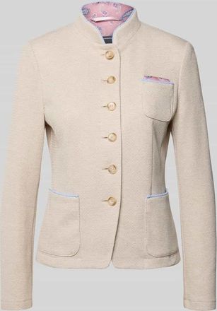 White Label Slim Fit Blazer mit Stehkragen und aufgesetzten Taschen in Beige, Gr&ouml;&szlig;e 34