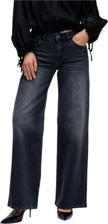 Salsa Low Rise Wide Leg Jeans - Dames - Loose Fit Jeans - Zwart - W28 L32 - Jeans