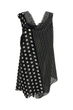 Junya Watanabe Black Polka Dot Lace Insert Tank Top