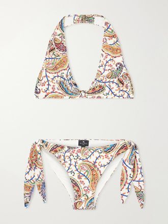 Etro Bikini Con Scollo Allamericana E Stampa Paisley - Verde