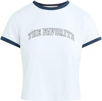 Favorite Daughter The Cropped Favorite Ringer Tee in White/navy at Nordstrom, Size X-Large