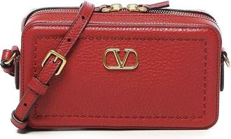 Valentino Garavani Mini Alltime Shoulder Bag In Grained Calfskin