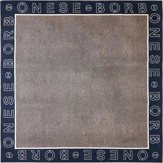 Borbonese Op Logo Outline Foulard - Dames - Zijden sjaals - Blauw - ONE Size - Accessoires