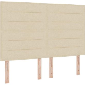 vidaXL Box Spring Bed with Mattress Cream 140 x 190 cm Fabric vidaXL