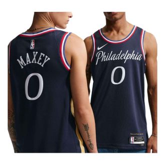 Nike NBA Tyrese Maxey Philadelphia 76ers City Edition Swingman Jersey College Navy HM5992-421