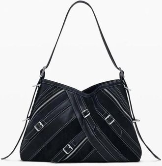 Desigual Polyethyleen Handtas met Textuurafwerking - Dames - Schoudertassen - Zwart - ONE Size - Tassen