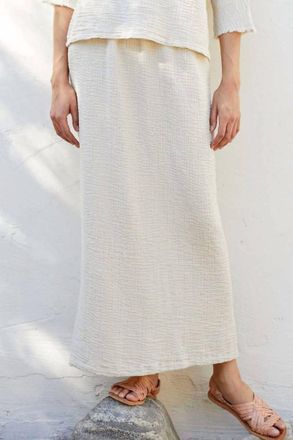 Black Crane Long Skirt In Cloud
