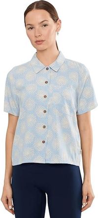 Royal Robbins Camino Pucker Short Sleeve Womens Clothing Skyway Ray Print : XL, Tencel