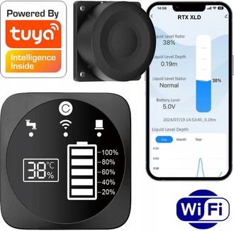 OEM Sensor De Nivel De Agua L&iacute;quida Con Medidor Rtx Y Pantalla Led Wifi Tuya Smart