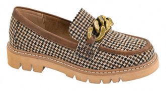 Corkys Footwear Womens Not Literally Loafer In Black Tan Houndstooth