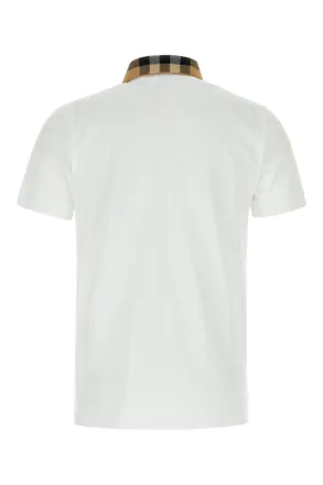 Burberry Mens White Piquet Polo Shirt Cotton T-Shirt T-shirts And Polos