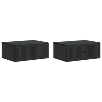 vidaXL Armario De Noche Con Caj&oacute;n 2 Pcs Negro 49 X 34,5 X 20 Cm Vidaxl