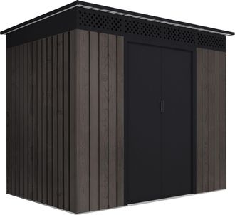 Wasabi Caseta Jard&iacute;n 3,02m&sup2; Robin - Efecto Madera - Puertas Correderas - Respiraderos