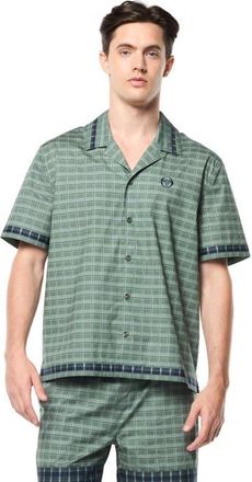 Sergio Tacchini Quadretto Cabana Shirt in Duck Green at Nordstrom, Size Xxx-Large
