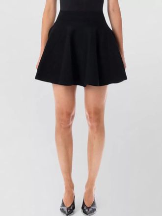 Ami ribbed high-waist mini a-line skirt