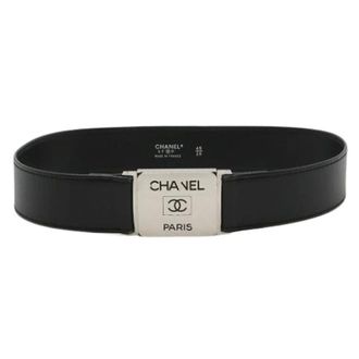 Chanel Pre-owned Leather belts - female - Chanel Vintage - Vintage Belts - Black - ONE SIZE - Pre-owned