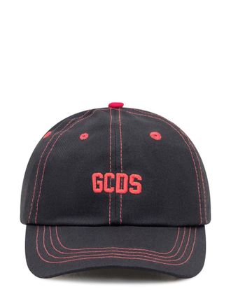 GCDS Black Logo Textured Baseball Hat