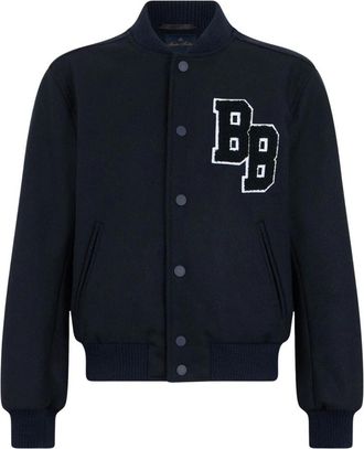 Brooks Brothers College Bomberjack van Melton Wol - Heren - Bomber jackets - Blauw - XL - Wol - Jassen