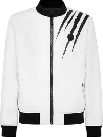 Plein Sport Bomber Scratch Men in White at Nordstrom, Size Xxx-Large