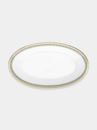 Augarten Wien Leafed Edge Hand-Painted Porcelain Serving Platter