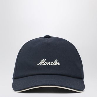 Moncler Navy Baseball Cap With Embroidered Logo