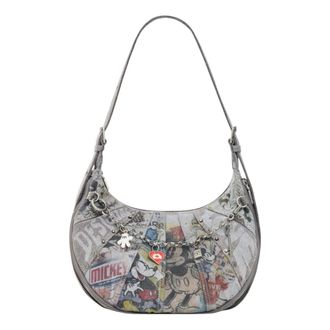 Desigual Bag Mickey Alldenim Calgary 3.0 - Dames - Tassen - Grijs - Maat: ONE Size Denim