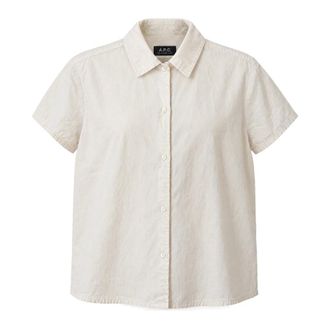 A.P.C. A.p.c. - Camicia - Heren - Overhemden - Beige - Maat: L